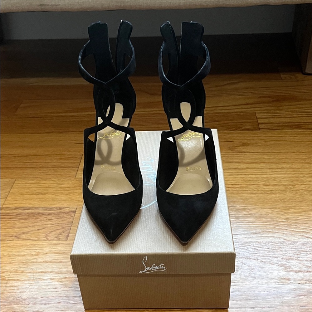 Christian Louboutin Black Suede Heels
